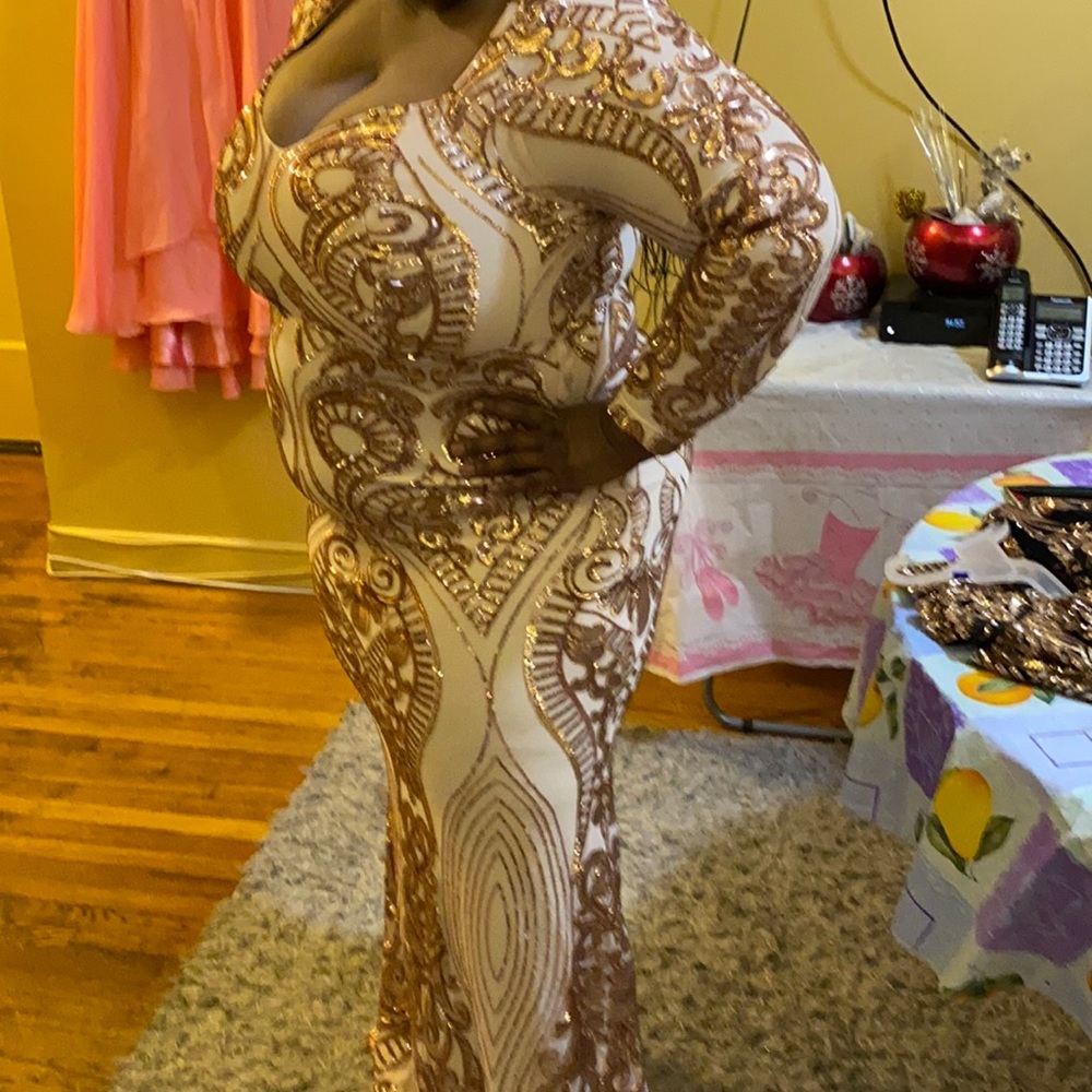 Champagne Gown with embroidery